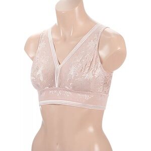 Wacoal Bra Net Effect Soft Cup Bralette 36 Style 810340 Nude Wireless Hook & Eye